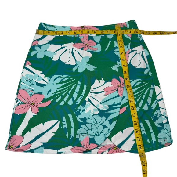 Boston Proper Tropical Floral Skort Size 8 | Green Pink Skort |Built-In Shorts - Picture 5 of 6